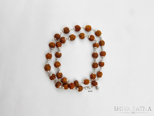 Silver Cap Rudraksh Mala
