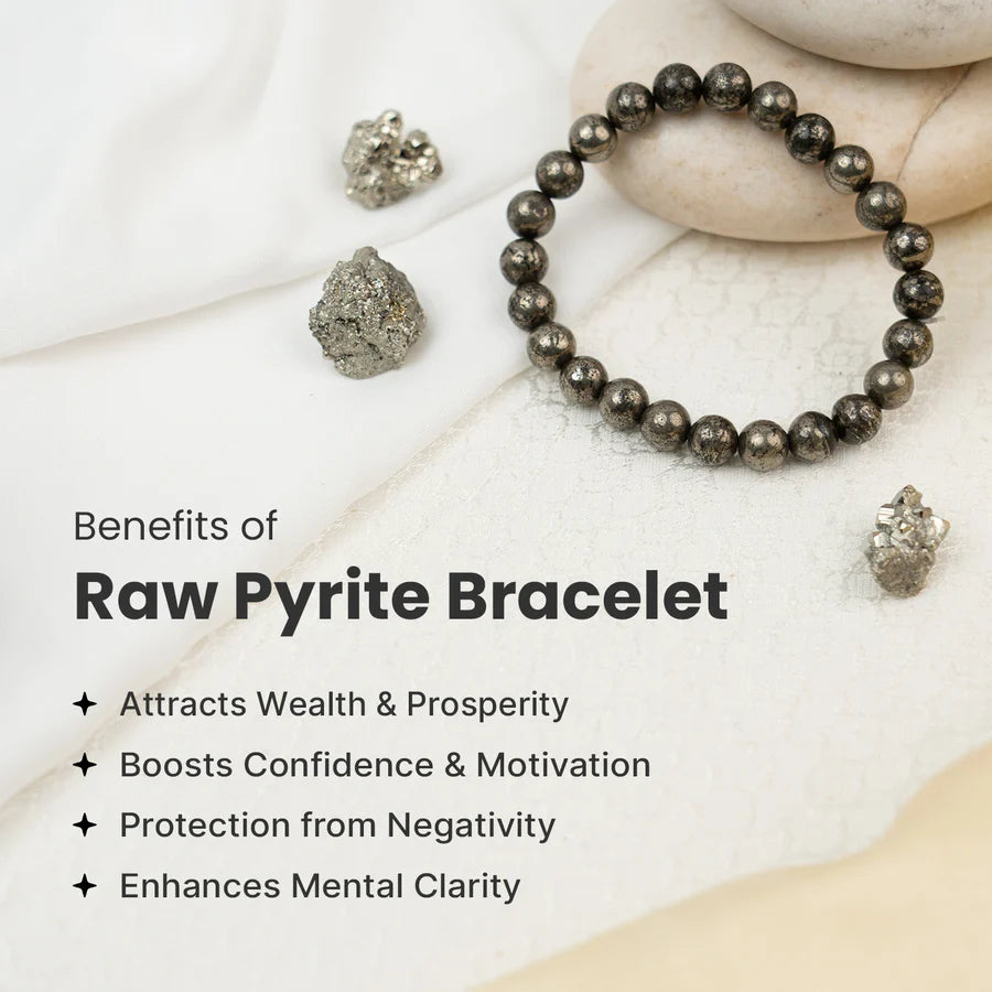 Raw Pyrite Bracelet – Natural Crystal Healing Bracelet