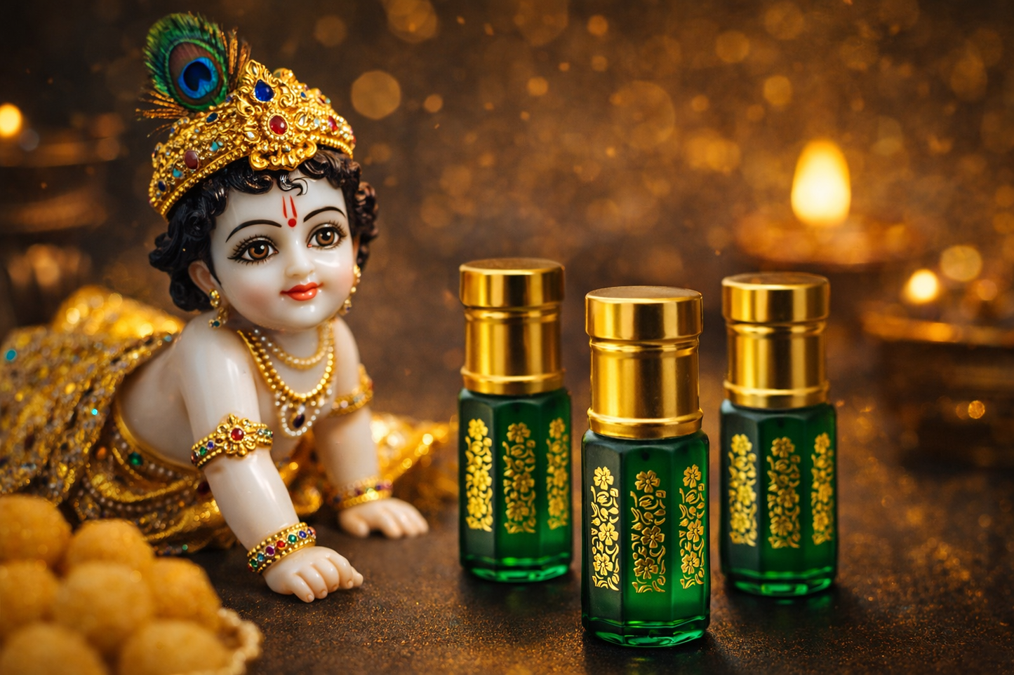 Ladoo Gopal Perfume – Vrindavan Attar Collection (3ml each)