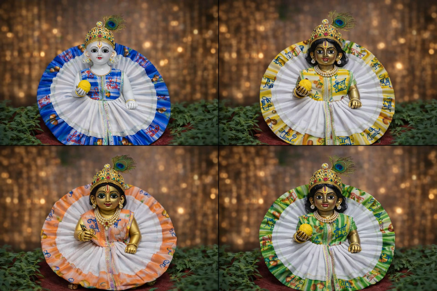 Vrinda Shringar Poshak 💛 — Size 0 | Pack of 4