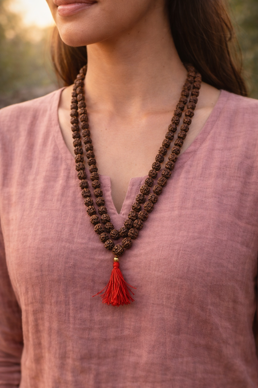 5 Mukhi Black Rudraksha Mala | 108 Beads | Original Certified